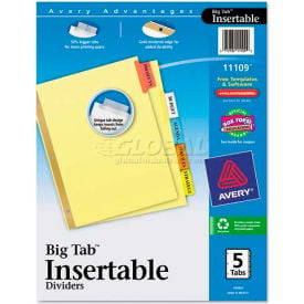 WorkSaver Big Tab Reinforced Dividers Multicolor Tabs 5-Tab Ltr Buff 1/Set 11109