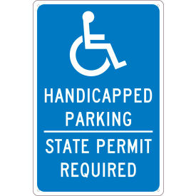 NMC TMS337G Traffic Sign Handicapped Parking Permit Required 18