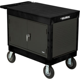 GoVets™ Plastic Utility Cart w/2 Flat Shelves 44