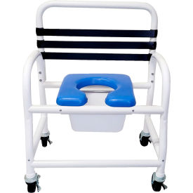 Mor Medical International™ Deluxe Shower Commode Chair Removable Soft Seat 435 lb. Capacity DNE-435-4TWL