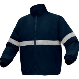 GSS Enhanced Visibility Waterproof Parka Jacket w/ Fleece Lining Nylon Navy Large 8022-LG