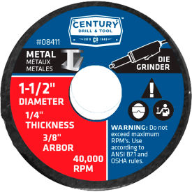 Century Drill 08411 Grinding Wheel 3Pak 1-1/2
