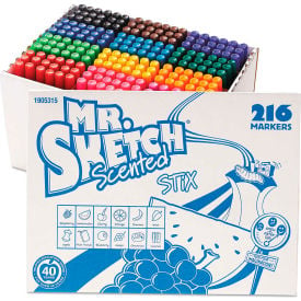 Mr. Sketch® Scented Stix Watercolor Markers - Fine Point - 12 Colors - 216 Pack 1905315