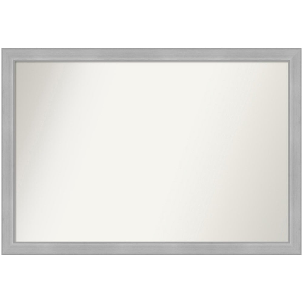 Amanti Art Narrow Non-Beveled Rectangle Framed Bathroom Wall Mirror, 26-1/2in x 38-1/2in, Vista Brushed Nickel MPN:A42707223009