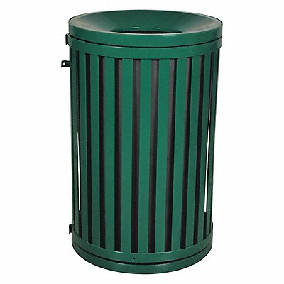 Trash Can 45 gal Green Steel MPN:22N332