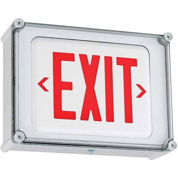 Illuminated Exit Signs, Number of Faces: 1 , Letter Color: Red , Housing Material: Polycarbonate , Housing Color: White , Voltage: 120/277 V  MPN:93075411