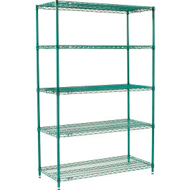 Nexel® 5 Shelf Poly-Green® Wire Shelving Unit Starter 30