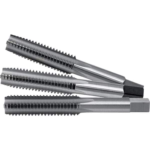 Tap Set: UNC, 4 Flute, Bottoming Plug & Taper, High Speed Steel, Bright Finish MPN:C00331