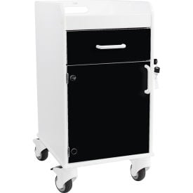 TrippNT™ Compact Bedside Cart 1 Locking Drawer White with Black 53407