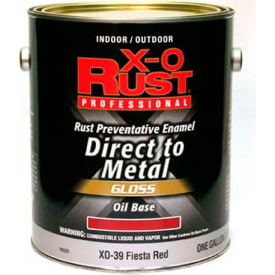 X-O Rust Oil Base DTM Enamel Gloss Finish Fiesta Red Gallon - 705325 705325