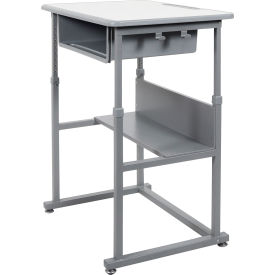 Luxor Student Sit-Stand Desk - Manual Height Adjustment - Gray STUDENT-M