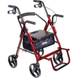 Drive Medical 795BU Duet Transport Wheelchair Chair Rollator Walker Burgundy 8