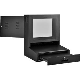 GoVets™ Countertop LCD Computer Cabinet Black 114BK239