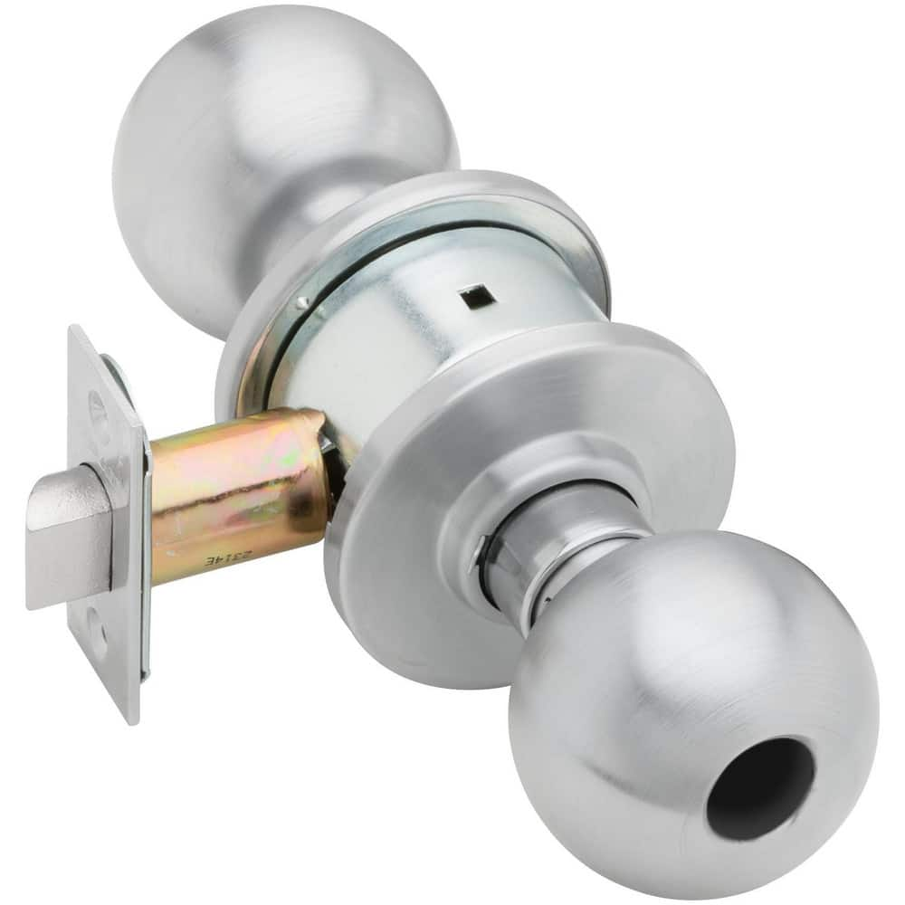 Knob Locksets, Type: Storeroom , Key Type: Keyed Different , Material: Metal , Finish/Coating: Satin Chrome , Compatible Door Thickness: 1-3/8