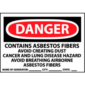 Roll of 500 Hazard Warning Paper Labels - Danger Contains Asbestos w/Generator PRD92