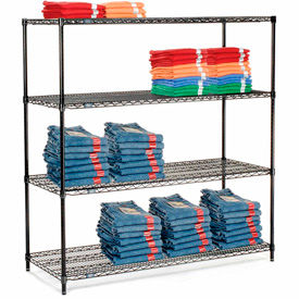 Nexel® 4 Shelf Black Epoxy Wire Shelving Unit Starter 60