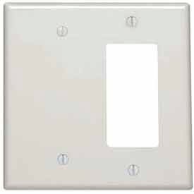 Leviton 80608-I 2-Gang 1-Blank 1-Decora/GFCI Device Combo Ivory - Pkg Qty 25 80608-I