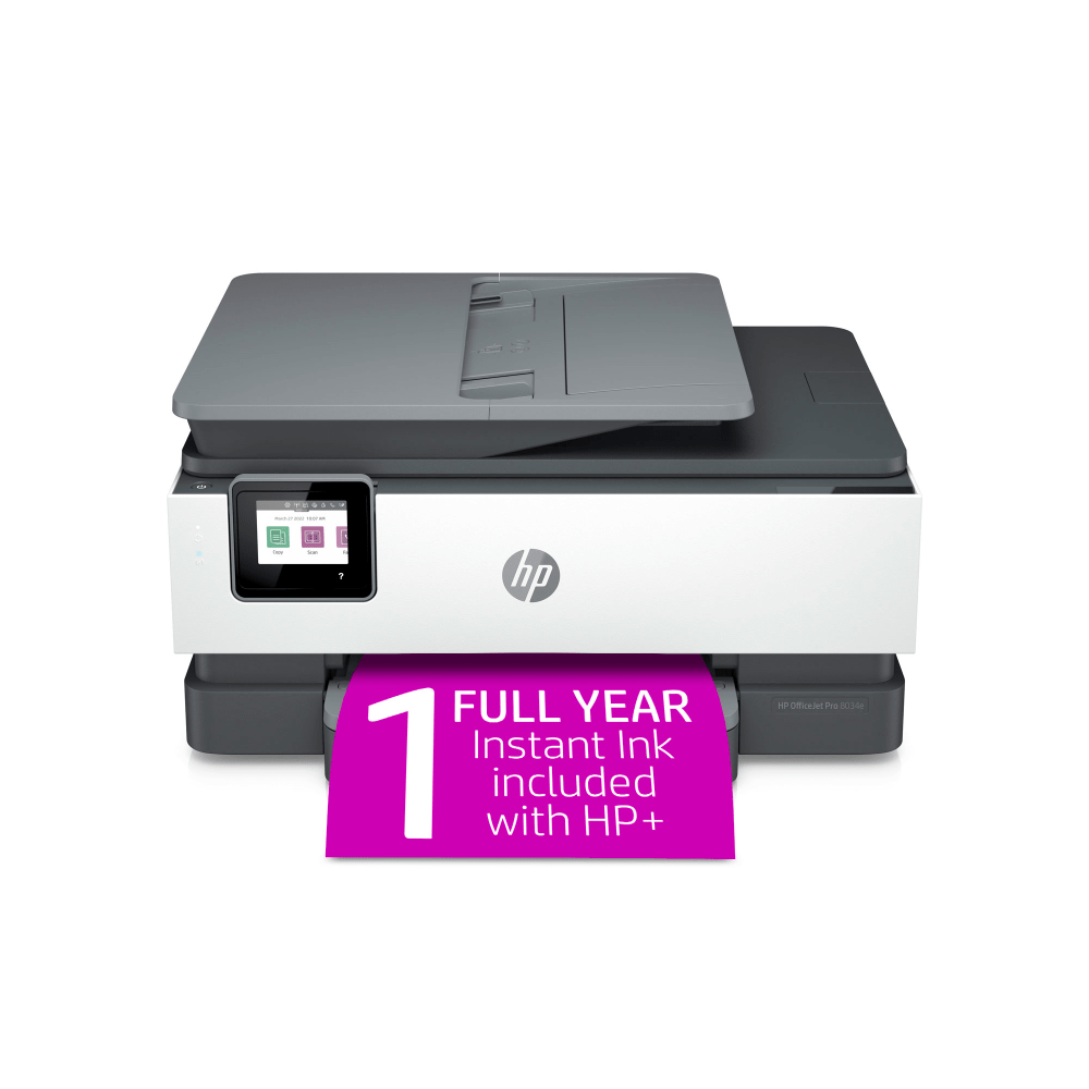 HP OfficeJet Pro 8034e Wireless All-in-One Color Printer with 1 Full Year Instant Ink with HP+ (1L0J0A) MPN:1L0J0A#B1H