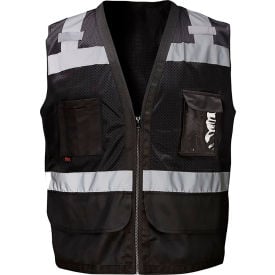 GSS Enhanced Visibility Premium Heavy Duty Vest w/ Multi Pockets 2XL/3XL Black 1205-2XL/3XL