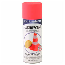 Premium Dcor Fluorescent Fast Drying Enamel 12 oz. Aerosol Can Red Orange Flat - 201368 201368