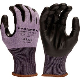 Pyramex® Cut Resistant Gloves Micro Foam Nitrile Coated ANSI A4 S Gray/Purple GL620CS
