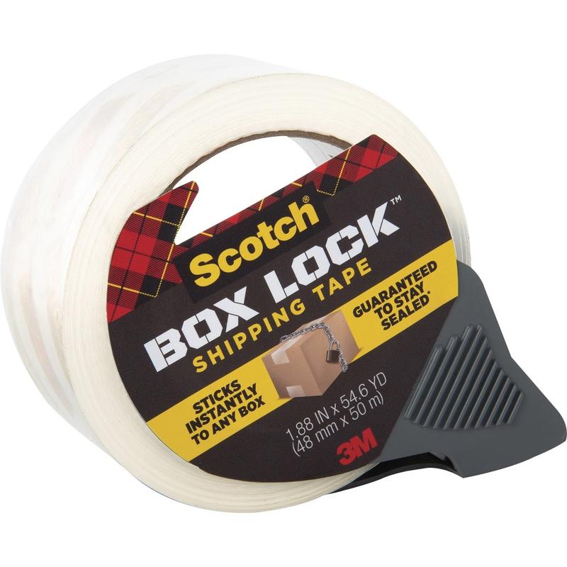 Scotch Box Lock Packaging Tape with Dispenser, 1.88in x 163.8ft, Clear (Min Order Qty 6) MPN:3950RD