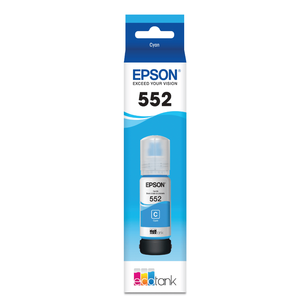 Epson 552 Claria Cyan Ink Bottle, T552220-S (Min Order Qty 3) MPN:T552220-S