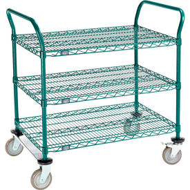 Nexel® Utility Cart 3 Shelf Poly-Green® 36