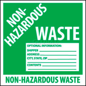 NMC HW5ALV Container Label Non-Hazardous Waste 6