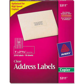 Avery® Self-Adhesive Mailing Labels for Copiers 1 x 2-13/16 Clear 2310/Pack 5311