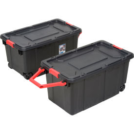 Sterilite Plastic Wheeled Industrial Tote 40 Gal Capacity 36-3/4