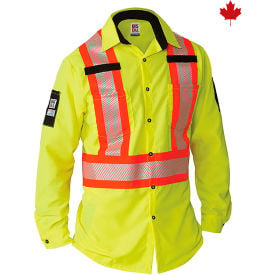 Big Bill High-Vis Long Sleeve Shirt Tear and Rip Resistant S Yellow 144HVP-R-YEL-S