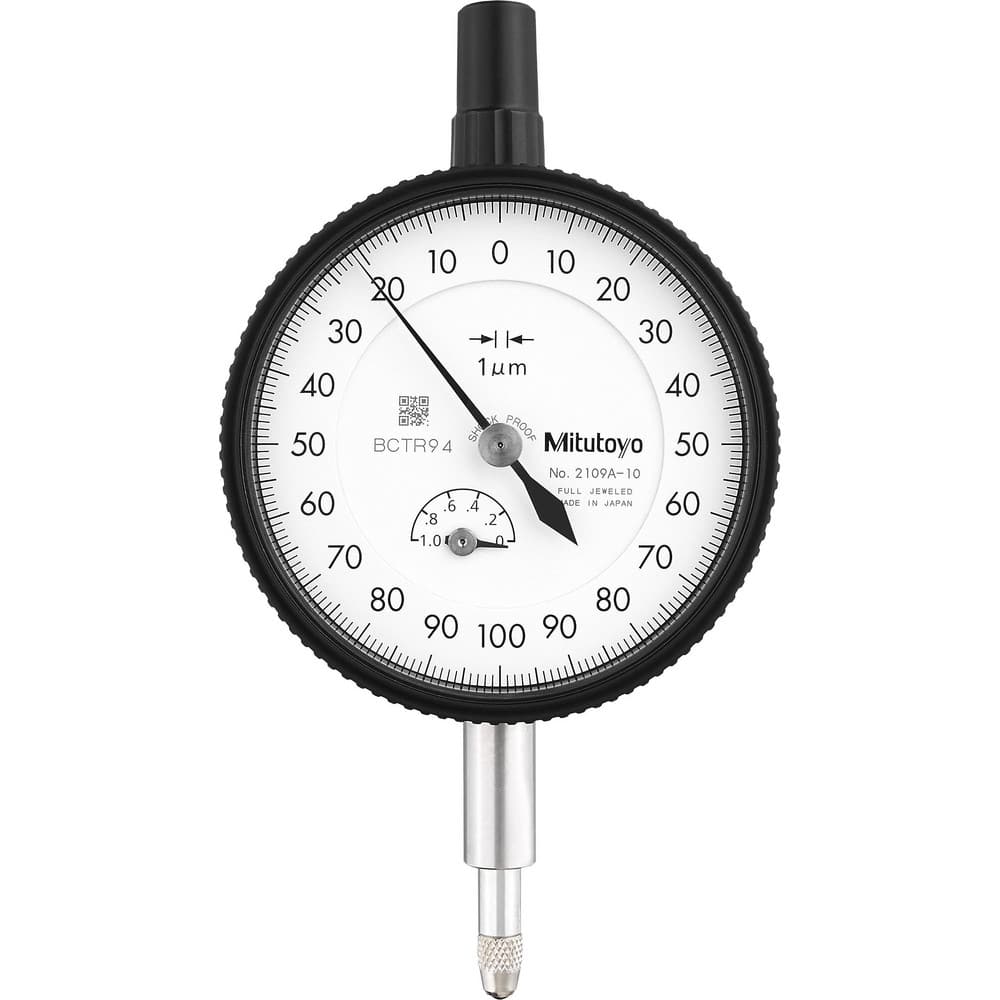 Dial Test Indicators, Minimum Measurement (mm): 0 , Maximum Measurement (mm): 1.00 , Accuracy (micro m): +/-0.004 , Indicator Style: Vertical  MPN:2109A-10