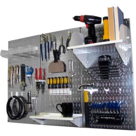 Wall Control Pegboard Standard Tool Storage Kit Galvanized White 48