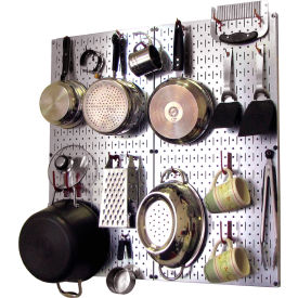 Wall Control Kitchen Pegboard Pack Storage & Organization Kit Galvanized Red 32