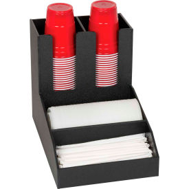 Dispense-Rite CLCO-2BT - Cup Lid Straw And Condiment Organizer 4 Compartments Countertop CLCO-2BT