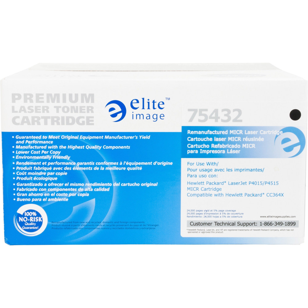 Elite Image Remanufactured Black High Yield MICR Toner Cartridge Replacement For HP 64X, CC364X MPN:ELI75432