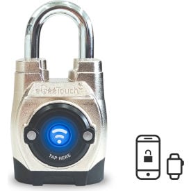 eGeeTouch® 5th Generation Smart Padlock Short Shackle Satin Silver 5-02501-94