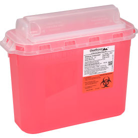 Oakridge Products 5.4 Quart Sharps Container w/ Counter Balance Lid Red 0354-150B