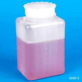 Bottle with Screwcap Wide Mouth Square Graduated PE (Cap Polypropylene) 1000mL 6/Pack 600613-6