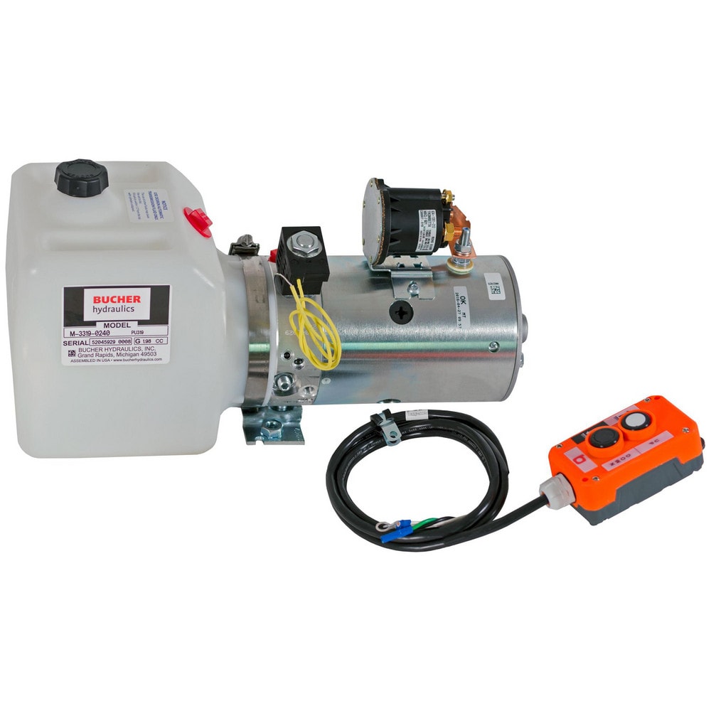 Hydraulic Power Units, Maximum Working Pressure: 2500.000psi , Maximum Flow Rate: 8.0GPM , Tank Capacity: 0.75gal , Voltage: 12.00 , Phase: None  MPN:PU319