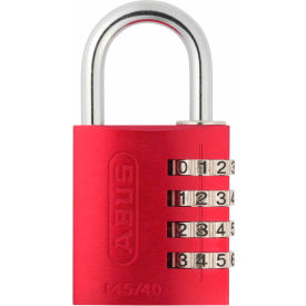 ABUS Anodized Aluminum Resettable 3-Dial Combination Lock 145/40 C - Red - Pkg Qty 6 14544