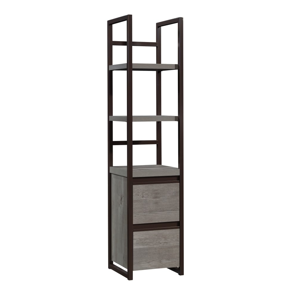 Sauder Manhattan Gate 16-1/2inD Vertical File Cabinet With 2-Shelf Bookcase Tower, Mystic Oak MPN:429253