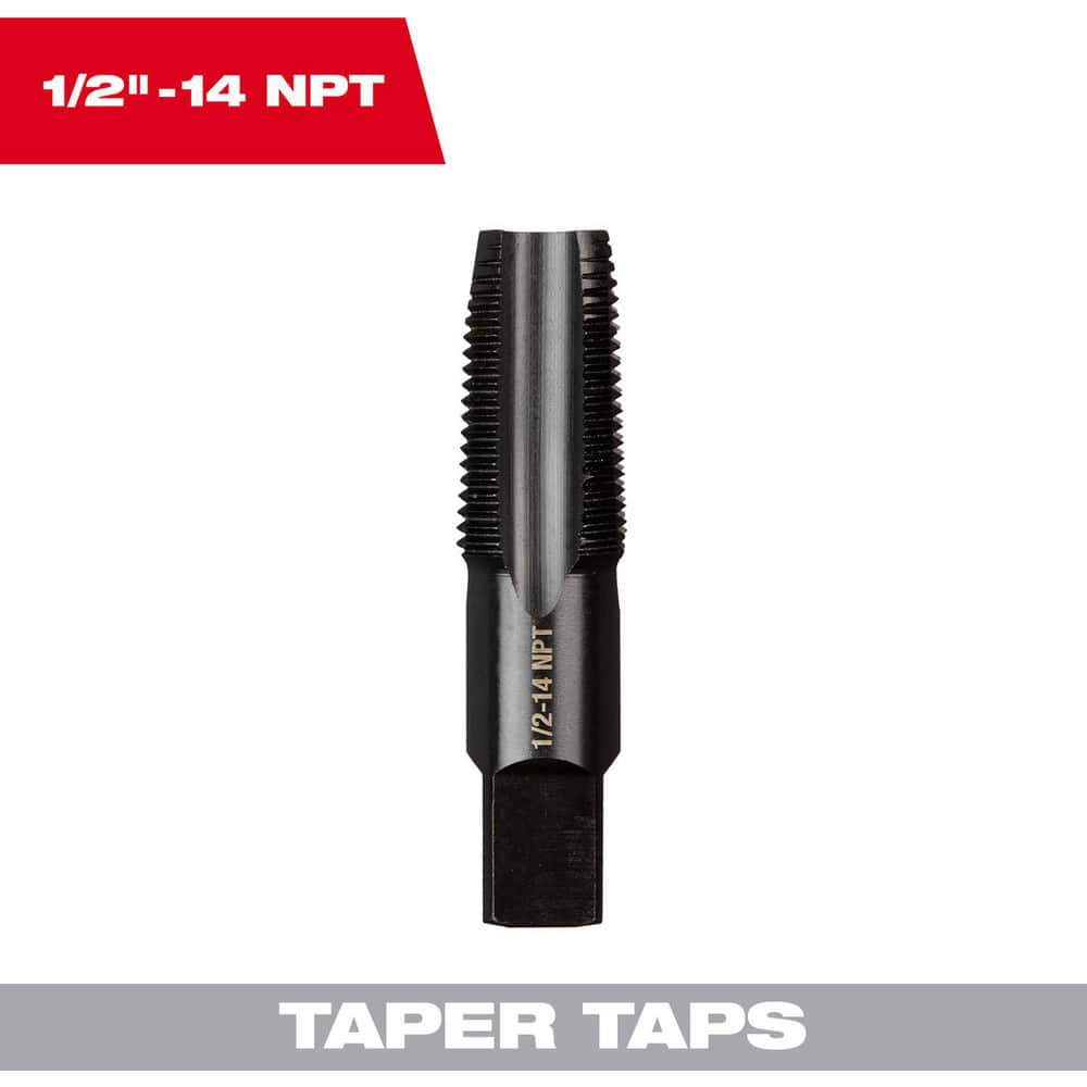 Straight Flute Taps, Tap Type: Straight Flute , Thread Size (Inch): 1/2-14 , Thread Standard: NPT , Chamfer: Taper , Material: High-Carbon Steel  MPN:49-57-5293