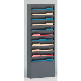 11 Pocket Medical Chart & Special Purpose Literature Rack - Gray 405-95