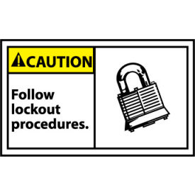 Graphic Machine Labels - Caution Follow Lockout Procedures CGA4AP