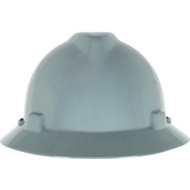 MSA V-Gard® Slotted Full-Brim Hat With 1-Touch Suspension Gray - Pkg Qty 20 10058319