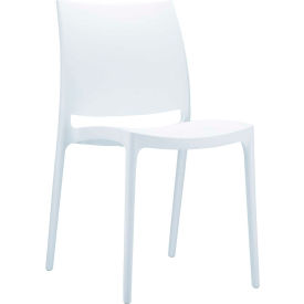 Siesta Maya Resin Dining Chair White - Pkg Qty 2 ISP025-WHI