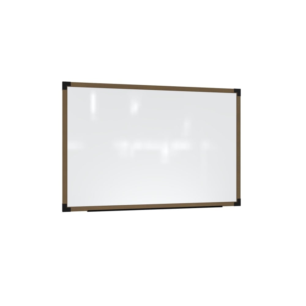 Ghent Prest Magnetic Dry-Erase Whiteboard, Porcelain, 50-1/4in x 62-1/4in, White, Driftwood Oak Wood Frame MPN:PRW6M45BD