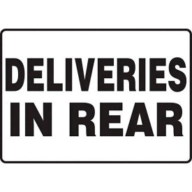 AccuformNMC™ Deliveries In Rear Delivery Location Sign Plastic 10